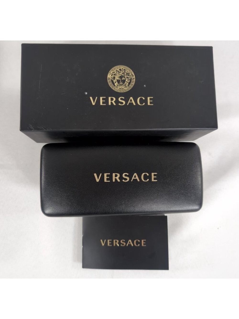 Versace Sunglasses Case Black Hardshell In Box AUTHENTIC OVE 4411 Faux Leather